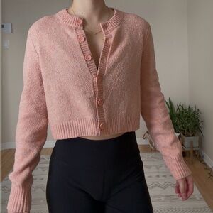 American Eagle Coral Cropped  cardigan size M